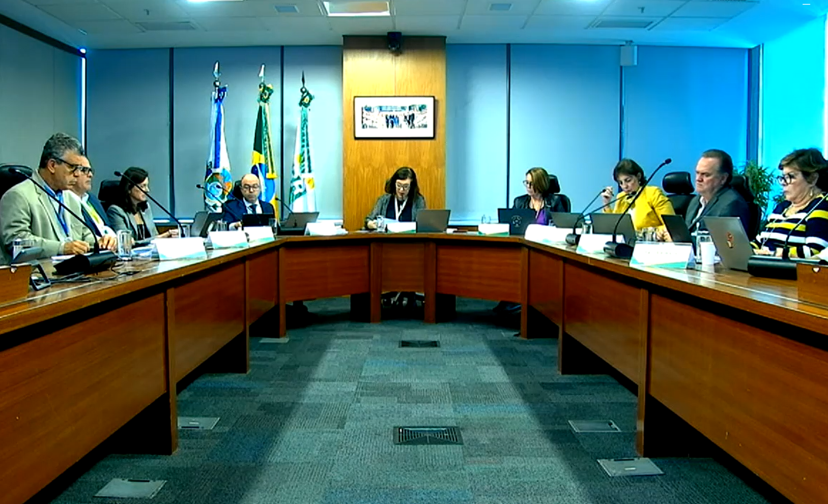 Diretoria executiva da Petrobras durante a coletiva de imprensa online sobre os resultados do 2T25