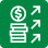 Ícone verde com setas apontando para cima e lista, representando crescimento ou inovação.