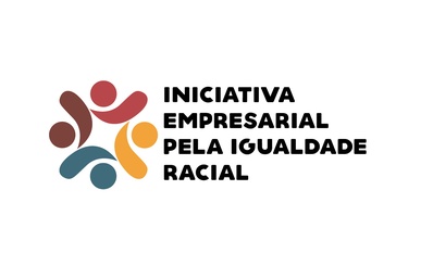 Logotipo da Iniciativa Empresarial pela Igualdade Racial, com formas abstratas coloridas representando diversidade.