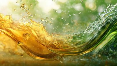 líquidos amarelo e verde