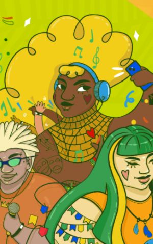 Ilustração com manifestações da cultura brasileira