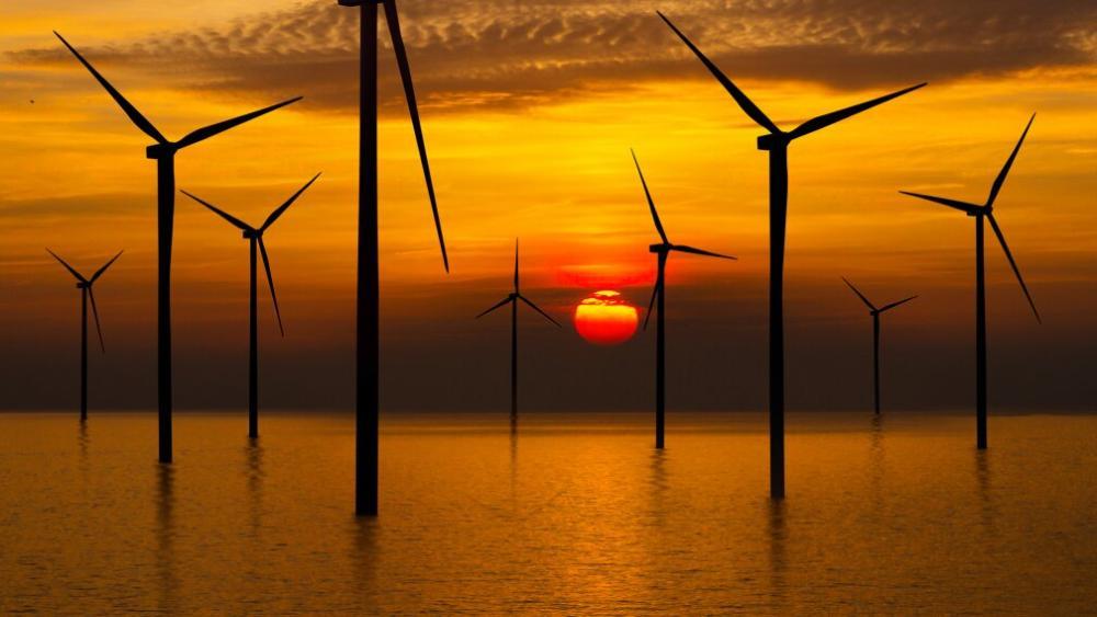 Visão de um parque eólico.