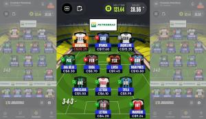 Reprodução da tela do app do Cartola Feminino Petrobras