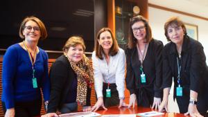 Clarice Coppetti, Angélica Laureano, Renata Baruzzi, Magda Chambriard e Sylvia Anjos