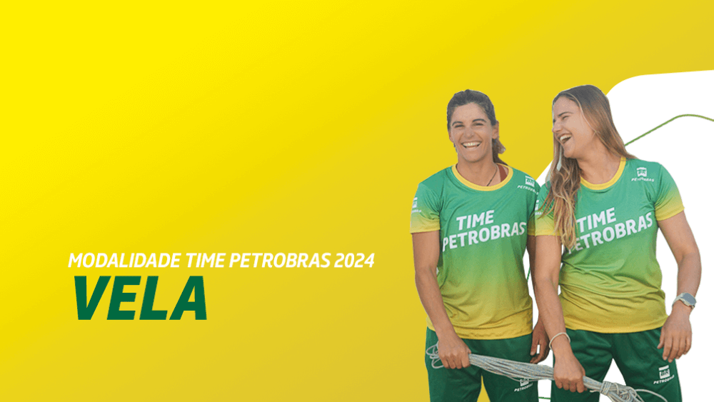 Duas atletas sorriem lado a lado usando uniforme do Time Petrobras.