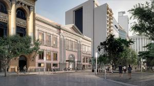 Ilustração do projeto da fachada frontal do Autómovel Club