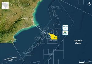 Map indicates the discovery location in the Campos Basin